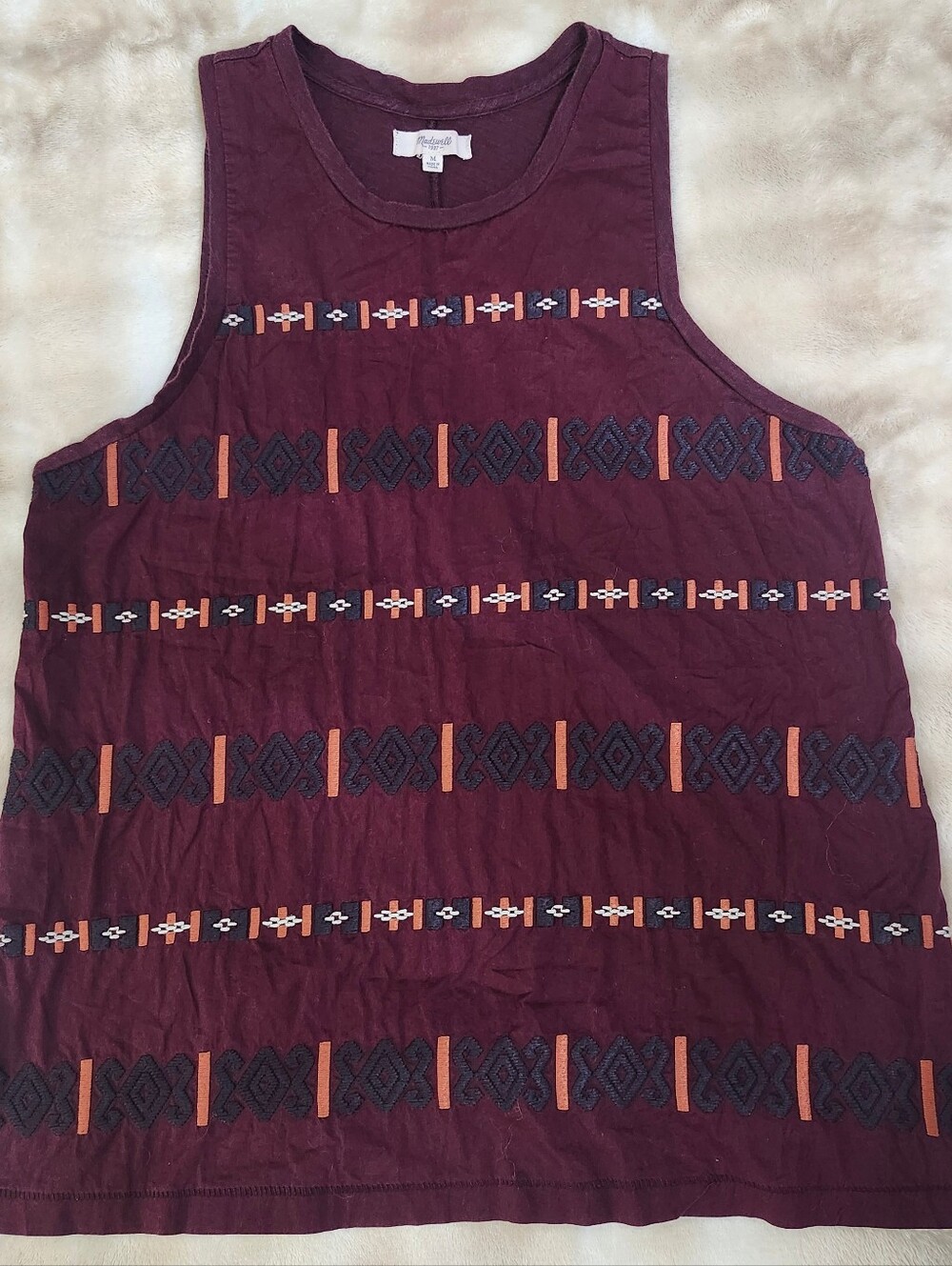 Madewell Wedtern Aztec Print Shirt Tank Top